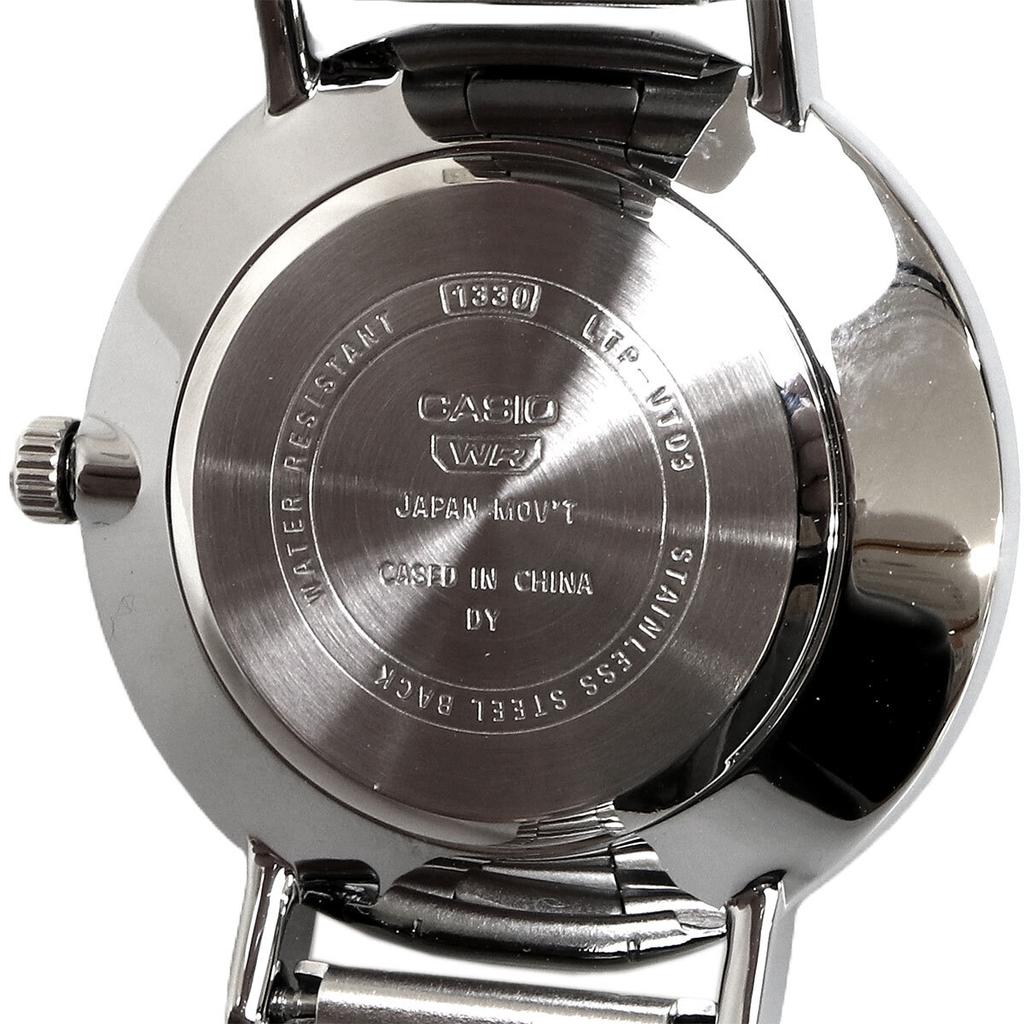 Casio Black Metal Overseas Model Wristwatch, Watch, Quartz, Women's, Band, LTP-VT03D-1B