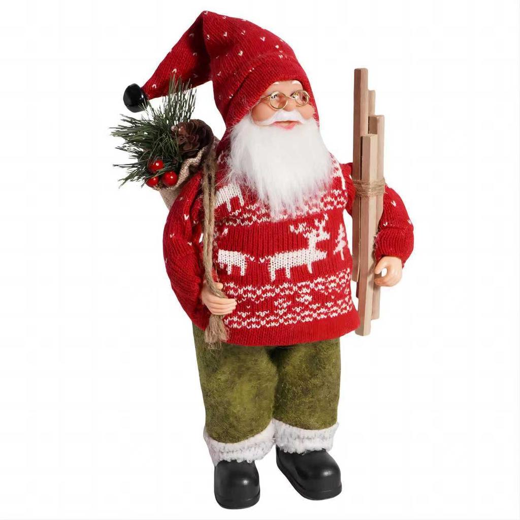 Christmas 12-inch Santa Claus Doll Standing Position Santa Claus Doll Window Decoration Supplies Gift