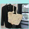Trendy Summer Woven Tote Bag For Women In White And Khaki Stylish Beach Bag