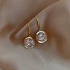 Real gold electroplated zircon pearl flower fritillary earrings simple stud earrings temperament earrings women