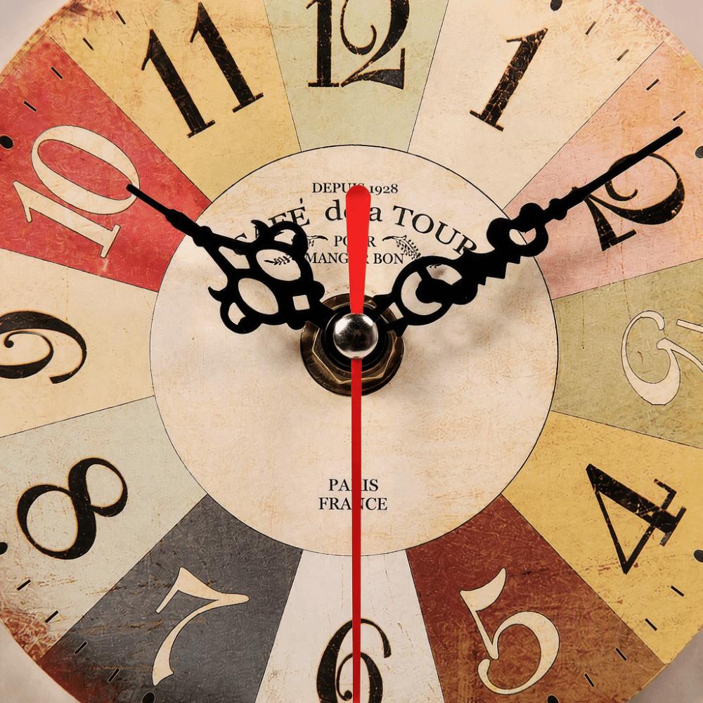 Battery Operated Wall Clock 12 Inch Wood Wall Clock Retro Decorative Wall Clock Bathroom
