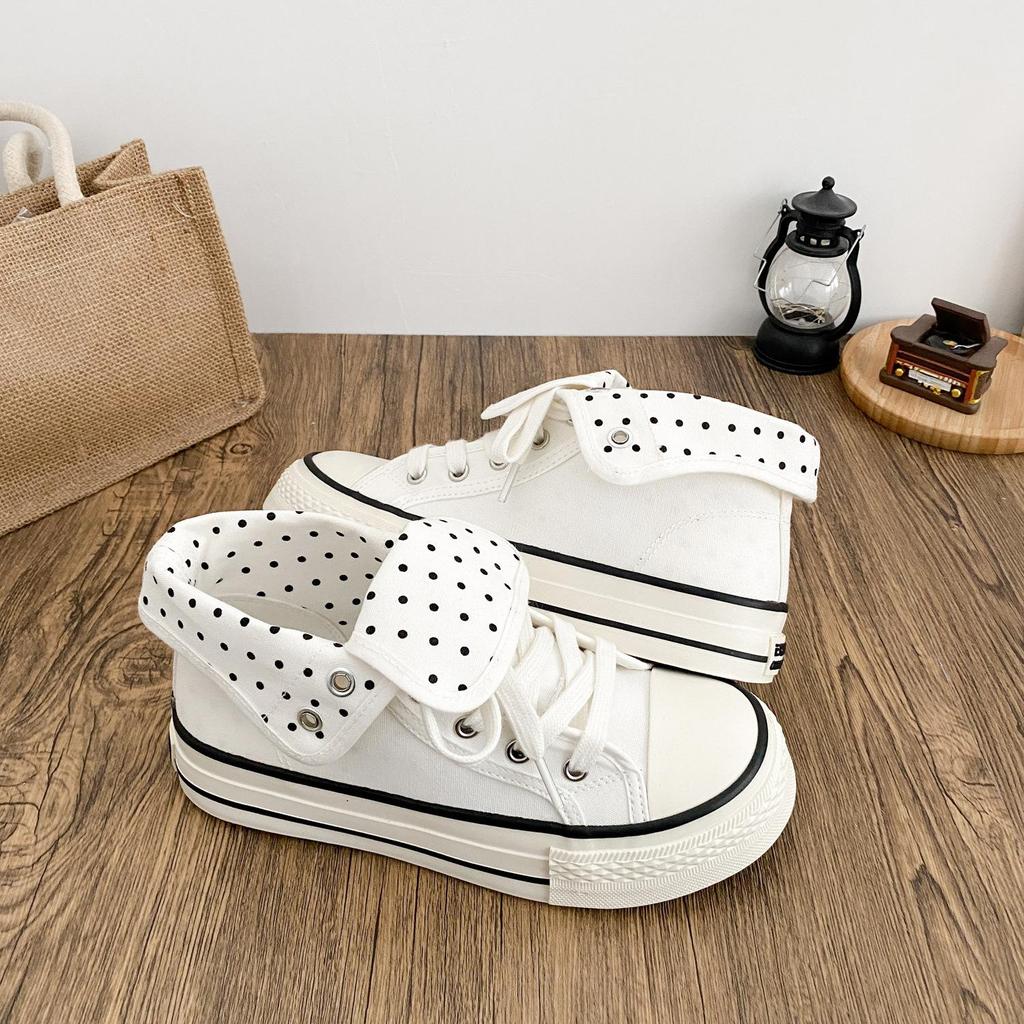 Frühling Herbst Damen Leinenschuhe Hoher Schaft Damen Flache Leinenschuhe Schnürung Student Sportliche Schuhe Mädchenschuh