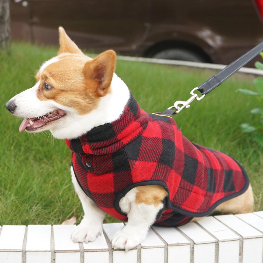 Chongtapet Pet Dog Vest Teddy Corgi Plaid Clothes Winter Warm Universal Dog Jacket