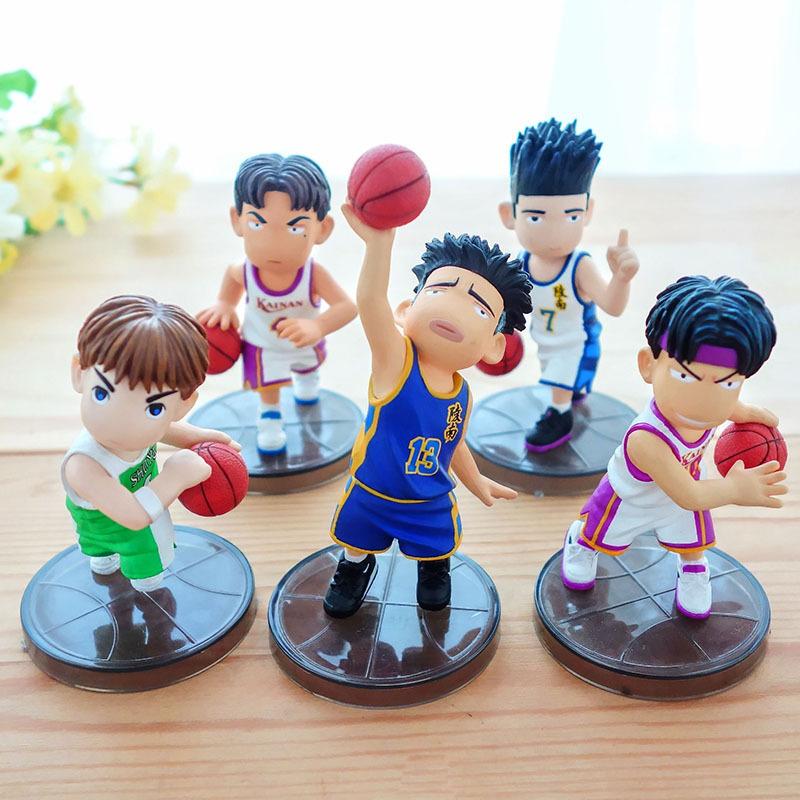 5pcs/set SLAM DUNK PVC Action Figure Model Sakuragi Hanamichi Rukawa Kaede Car Desktop Car Desktop Decoration Gift Toys