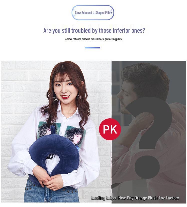 U-Shaped Memory Foam Neck Support Pillow for Travel and Office