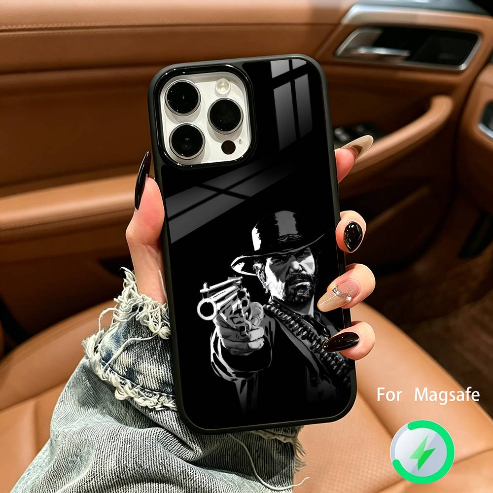 R-Red D-Dead Redemption RDR 2 Wireless charging phone case compatible with iPhone 17/16/15/14/13/12/11