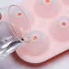 6 Cavity Ice Cubes Molds Silicone Tray for Coffee-peach