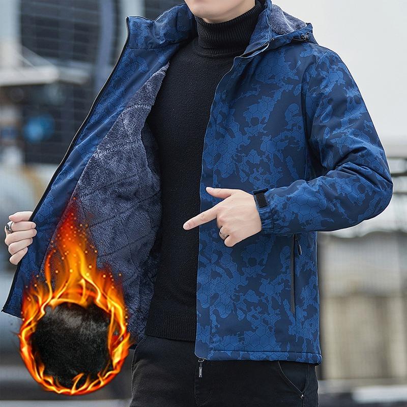 Outdoor Sports Couple Outfits Camouflage Jacket Men's Autumn and Winter Regular Velvet Windproof Mountaineering Suit Women's Jacket