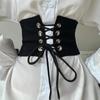 PU Leather Wide Belt Adjustable Waist Corset Punk Elastic Cummerbunds  Girl