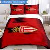3PCS Monaco Football Club Printed Soft Bedding Set,Including 1pc Duvet Cover And 2pcs Pillowcases Perfect for Bedroom, Dormitory, Fan Gift