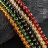 Agate Six-Character Mantra Engraved Glass Beaded Bracelet - DIY Jewelry Accessories.