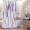Purple Wisteria Floral Shower Curtain Elegant Abstract Line Print Waterproof Bath Curtain Bathroom Decor Polyester With Hooks