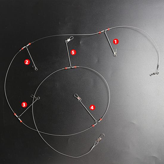 Fishing Rig Non-Deformed Strong Pull Sea Fishing Stainless Steel Fishing Tackle Accessories Wire Trace Leader Rig for Outdoor