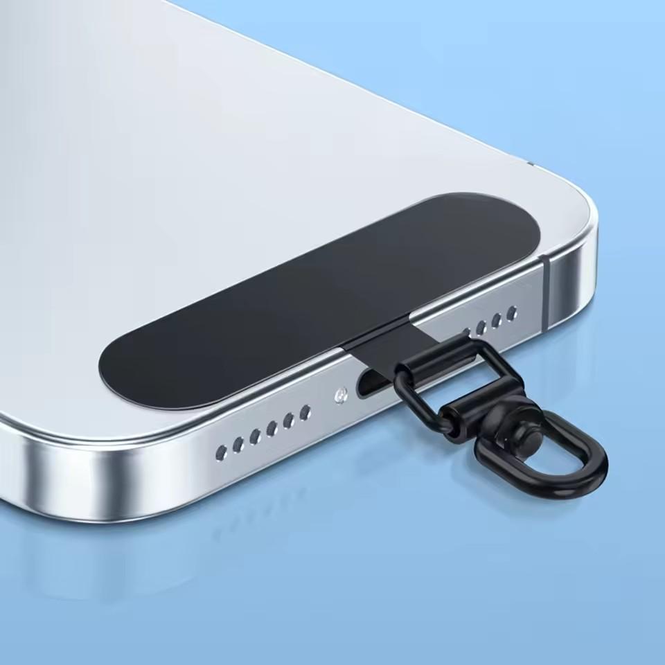 Universal 360 Degree Rotatable Stainless Steel Phone Lanyard Patch Anti-lost Metal Gasket For Cellphone Case Strap Parts Pad