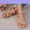 Beach Sandals For Women With Flower Print And Elastic Strap Perfect For Summer Vacation