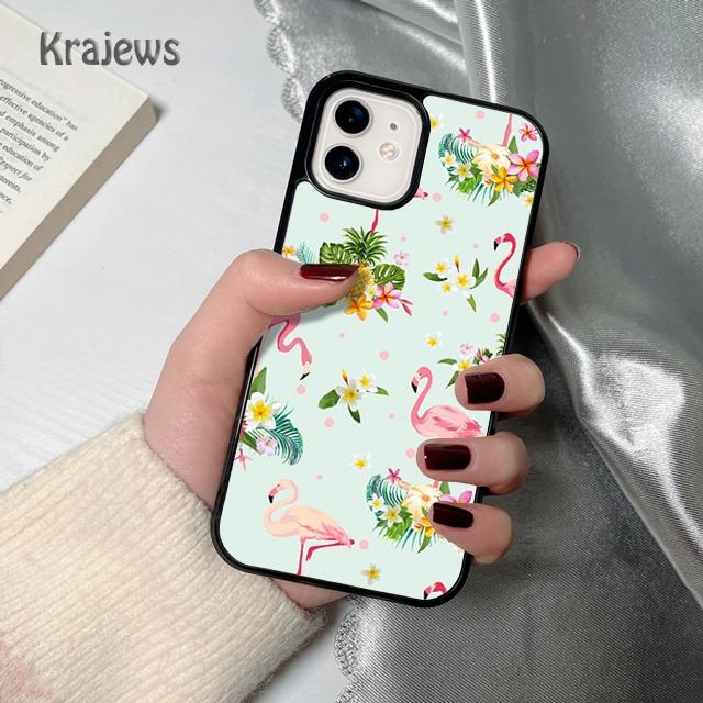 Krajews Animal Flamingo soft Phone Case Cover For iPhone 17 Air 16 15 14 plus 12 13 pro max coque Shell Fundas