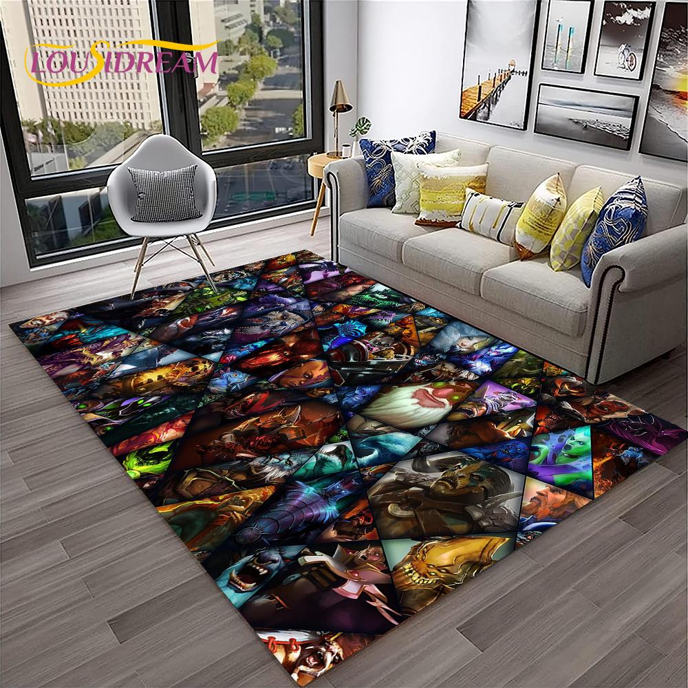 

3D килим Dota2 Класична гра Геймер HD для дому Вітальні Спальні Дивана Килимок для дверей Декор, Килим для дитячої ігрової зони Нековзкий килимок для підлоги 40x60cm