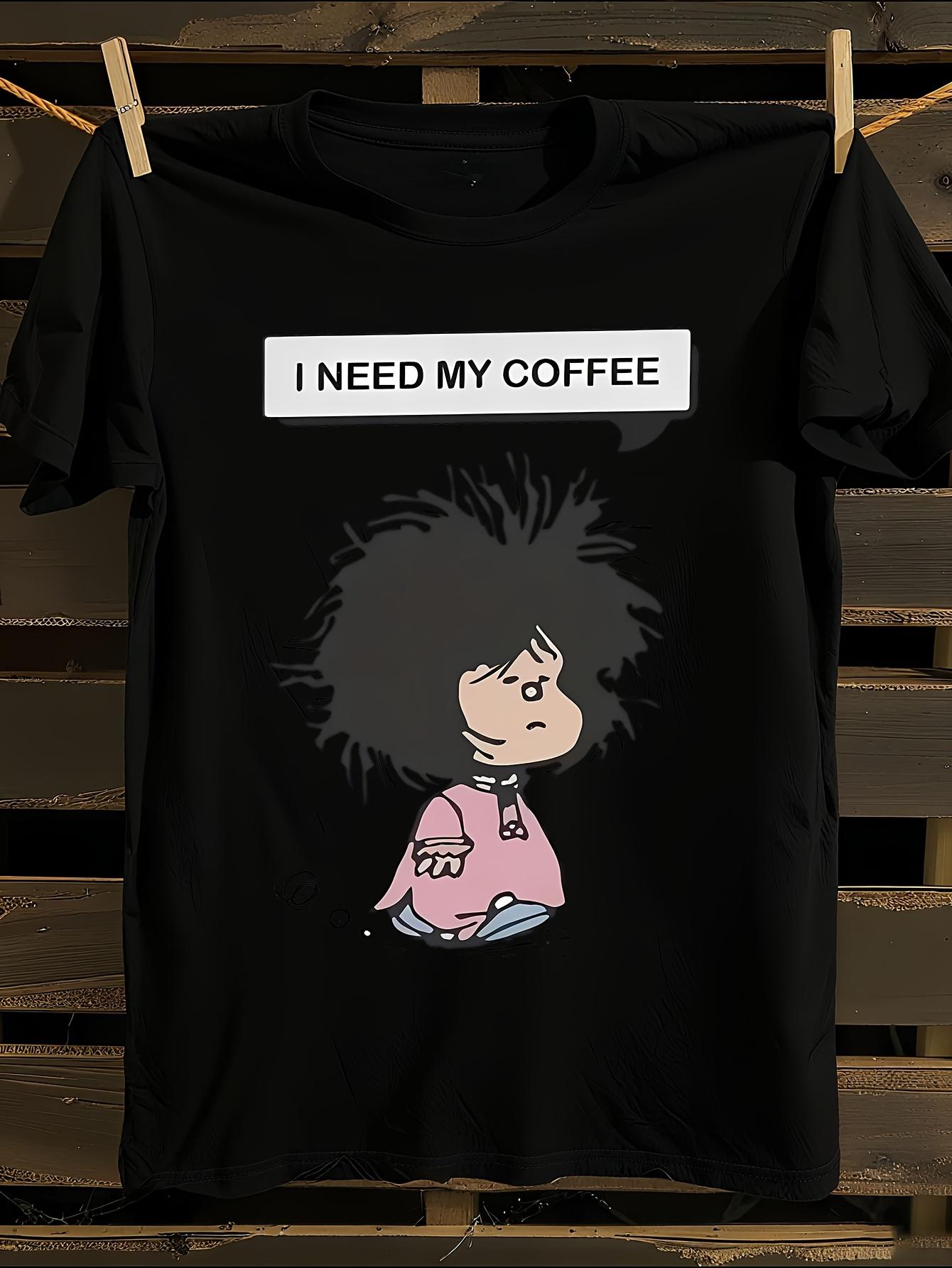 Mafalda Needs Coffee T-shirt XL