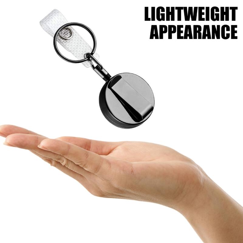 Retractable Keychain ID Badge Reel Heavy Duty Carabiner Holder Badge Holder Easy to Use for Name Card Keychain