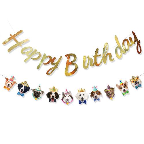 Pet Birthday Party Decoration Birthday Flag Dog Cat Party Decoration Banner