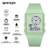 Sanda Lightweight Minimalist Sports Watch: Multi-functional Square Electronic Wristwatch for Men and Women
