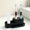 Dorm Bathroom Toothbrush Holder Plastic Counter Stand, Electric Brush Storage Holder for Small Sink Home Spaces