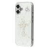 For iPhone 16 Case Electroplated Epoxy Metal Decor TPU + Acrylic Phone Cover Precise Cutouts