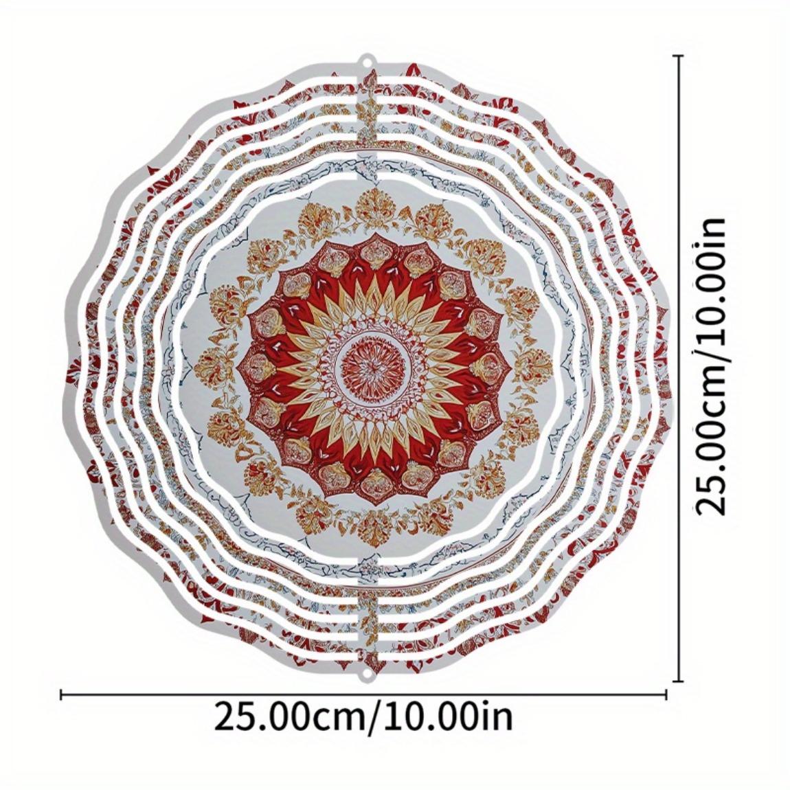 

Красный Золотой Мандала Спиннер Колокольчик Ветра Металлический Подвесной Декор для Сада на Открытом Воздухе Яркие Цвета Не Требуется Электричество Праздничный Подарок Украшение на Все Сезоны 01A