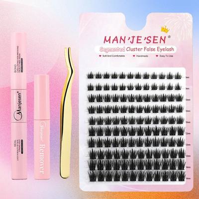 Wispy 120Pcs Lash Clusters with Lash Bond and Seal and Remover Lash Tweezers  for Beginners