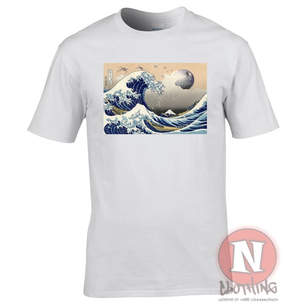 Great Wave Death Star TShirt Hokusai Aesthetic Japanese Classic Art S