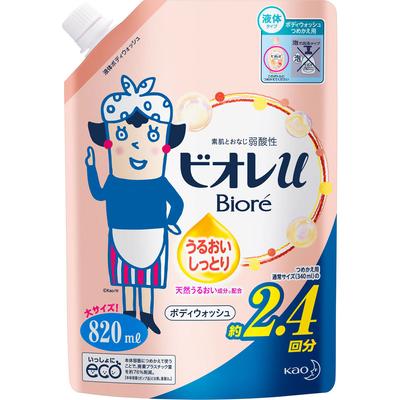 Biore u Biore u Feuchtigkeitsspendende Nachfüllpackung 820 ml Allzweck (Biore II) Körperseife Eine angemessene Menge auf ein feuchtes Handtuch oder einen Schwamm geben, aufschäumen und