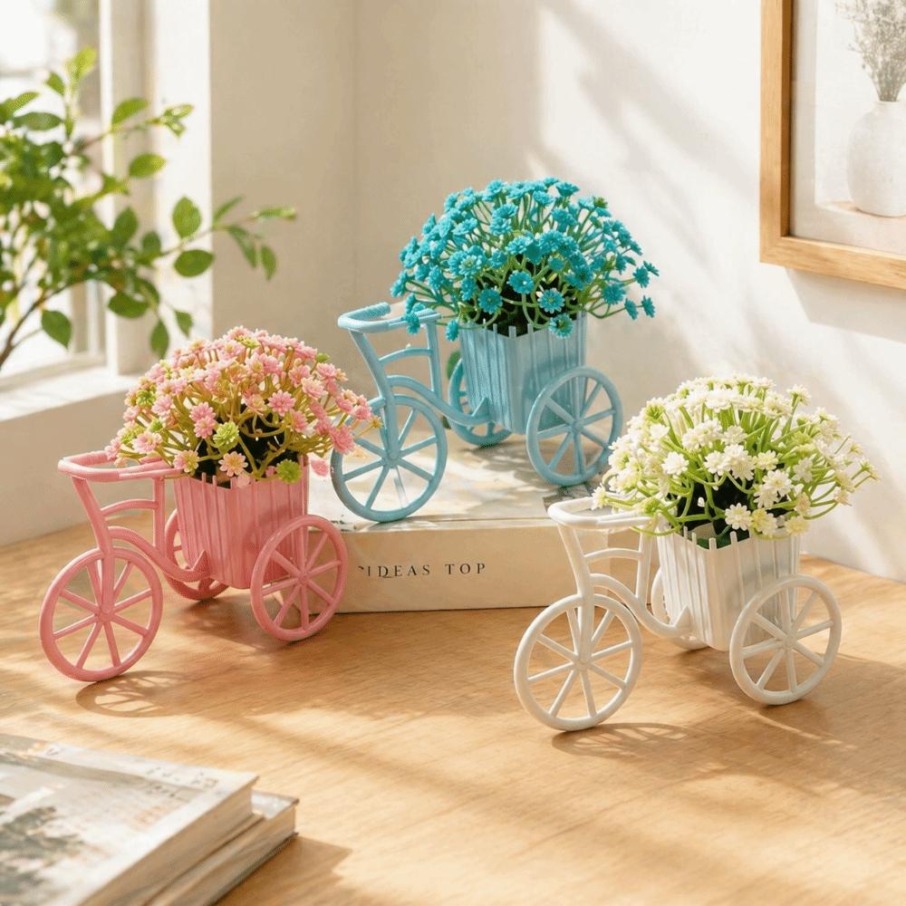 Miniature Garden Mini Bicycle Ornaments Country Tyle Artificial Flowers Ornaments Office