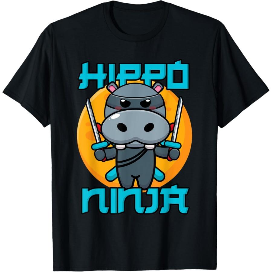 

Hippo Ninja Hippopotamus Hippo T-Shirt XXXXXL чёрный