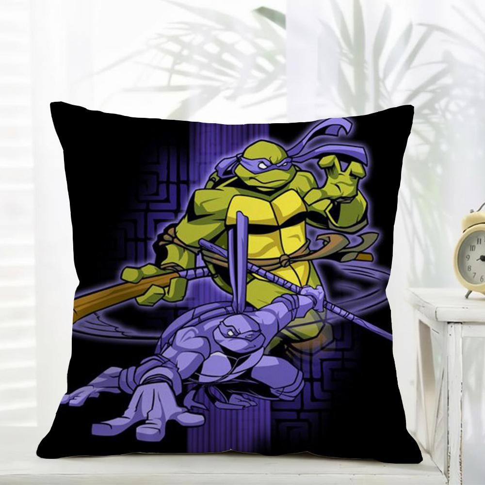 NNinja Movie TTurtles Cushion Cover Daily Washable Linen Pillowcase Soft  for Sofa Bed Home Room Decor