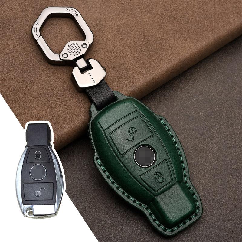 Genuine Leather Car Key Case Cover for Mercedes-Benz W203 W210 W211 Amg W204 C E S Cls Clk Cla Slk Classe Smart Car Keychain