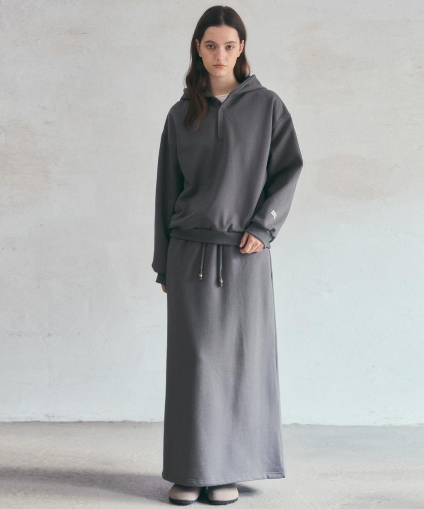 Aueonoseuteljia Cozy Henry Long Skirt_Charcoal(O25-Sk21)