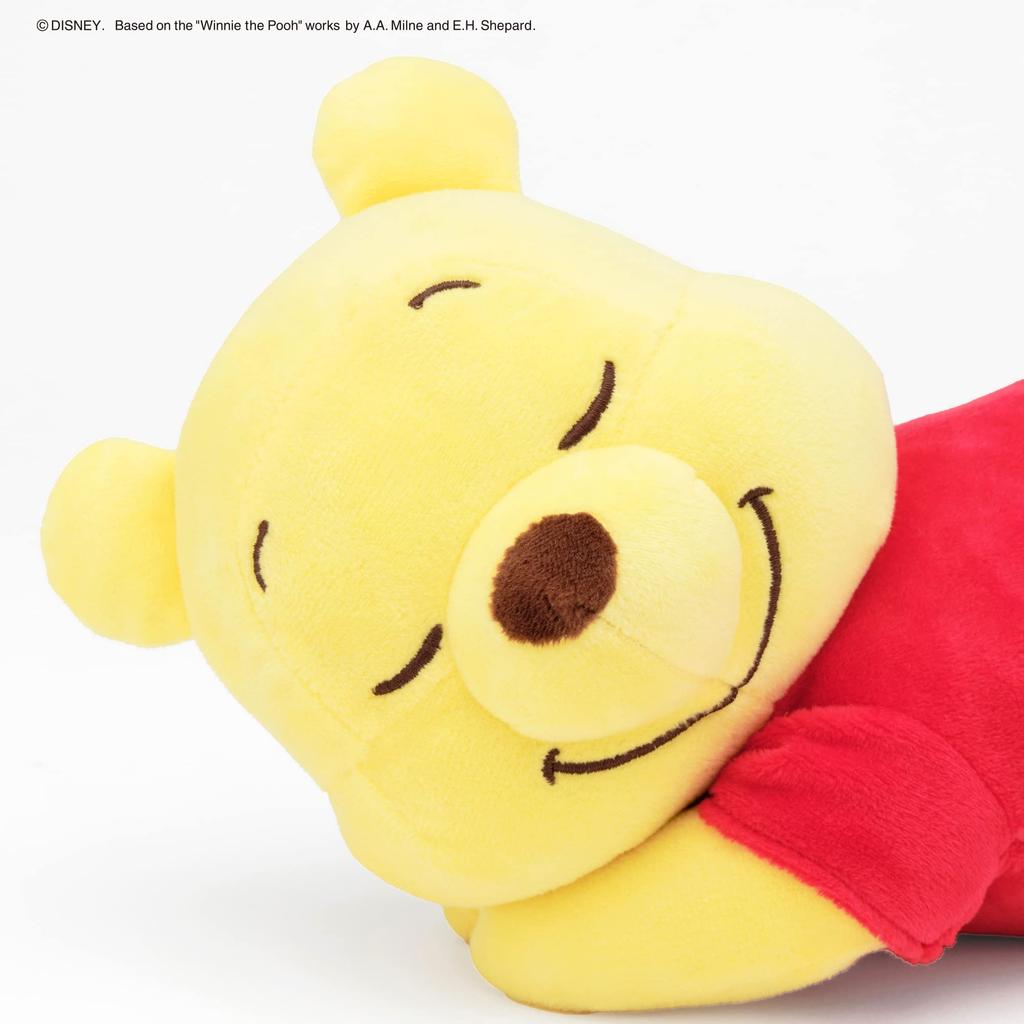 MORIPiLO Disney Kissen Pooh Schlafen S 30cm Stofftier Kissen 28x15x15cm Gelb Geburtstagsgeschenk Niedlich Weich Disney Figur Kissen Morishita