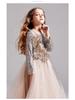 Rochie Tutu de Prințesă cu Paiete pentru Fete, Ținută de Spectacol și Bal cu Mânecă Lungă