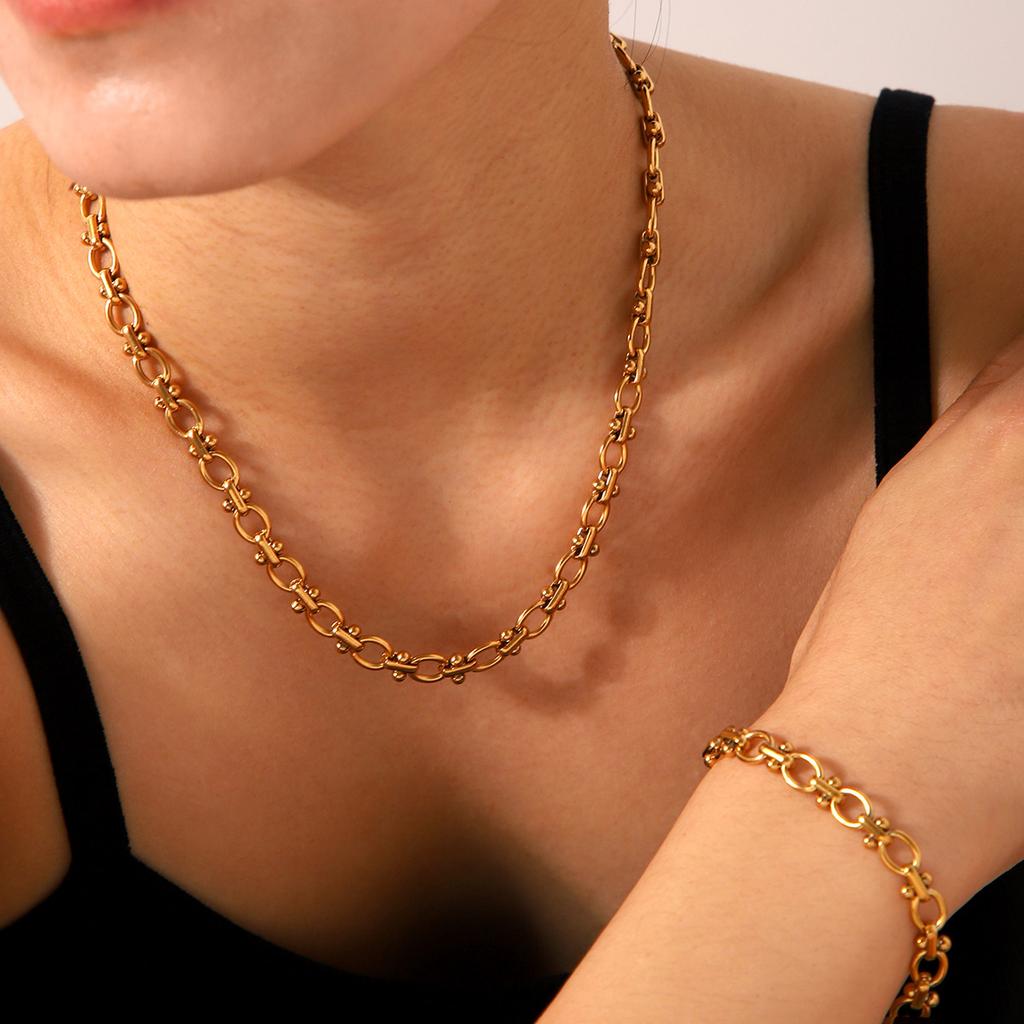 Premium Stainless Steel Necklace for Women, Versatile Minimalist Style Handmade Chain, Non-fading Bracelet