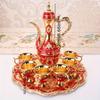 Set Pentolino Metallo Vintage per Caffè Turco Set da Tè Stile Europeo 6 Bicchieri da Vino di Lusso per Servire Tè Zamzam Vino Caffè Cappuccino