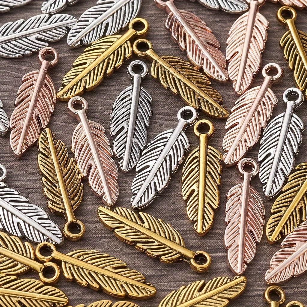 [Retro Feather Pendant] 30 Zinc Alloy Retro Feather Pendant | DIY Jewelry Bracelet Earrings Necklace Making