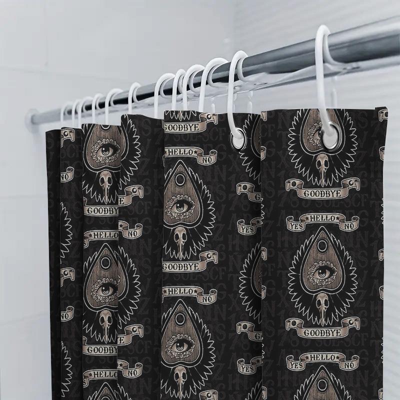 Gothic Horror Shower Curtain Spooky Witchy Macabre Halloween Decor Room Dark Aesthetic Tapestry Paranormal Occult Home Bathroom