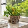 Indoor Greenery Pots for Study Resin Tree Stump Flowerpot Succulents Small Plants Imitation Wood Grain Planter Flower Plants Home Office Decor,