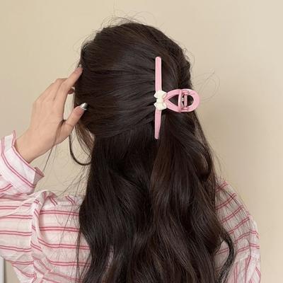 Damen Haarspange Schleifendesign Großer Griff Stabile Haarklammer mit verlängertem Zinken Starker Federbügel Haarspange für das Kopfhaar Haarschmuck
