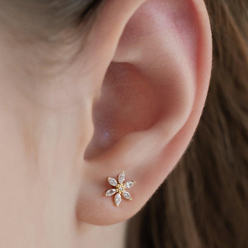 (Silver 925) Jasmine Jewel Earrings Ec3194