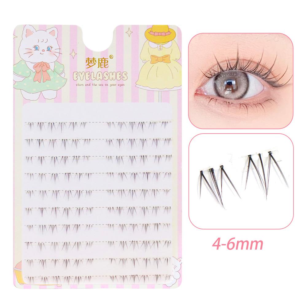 Menglu 4-7mm Brown Under Lashes Little Flame Lower Eyelashes W-41 Natural Short Style Imitation Hand Painting Fake Eye Lashes
