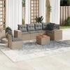 VidaXL Garden Lounge Set with Cushions 7 Pcs Beige Braided Resin 3225471