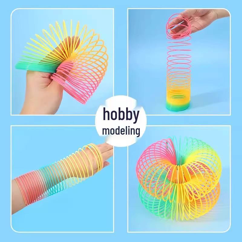 Brinquedo Mola Mágica Arco-Íris Colorido Anéis de Empilhar