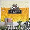 Miller Genuine Draft Beer Eagle Logo Condensation Droplets Foam Amber Wall Tapestry Bar Pub Decor for Man Cave Garage Gift
