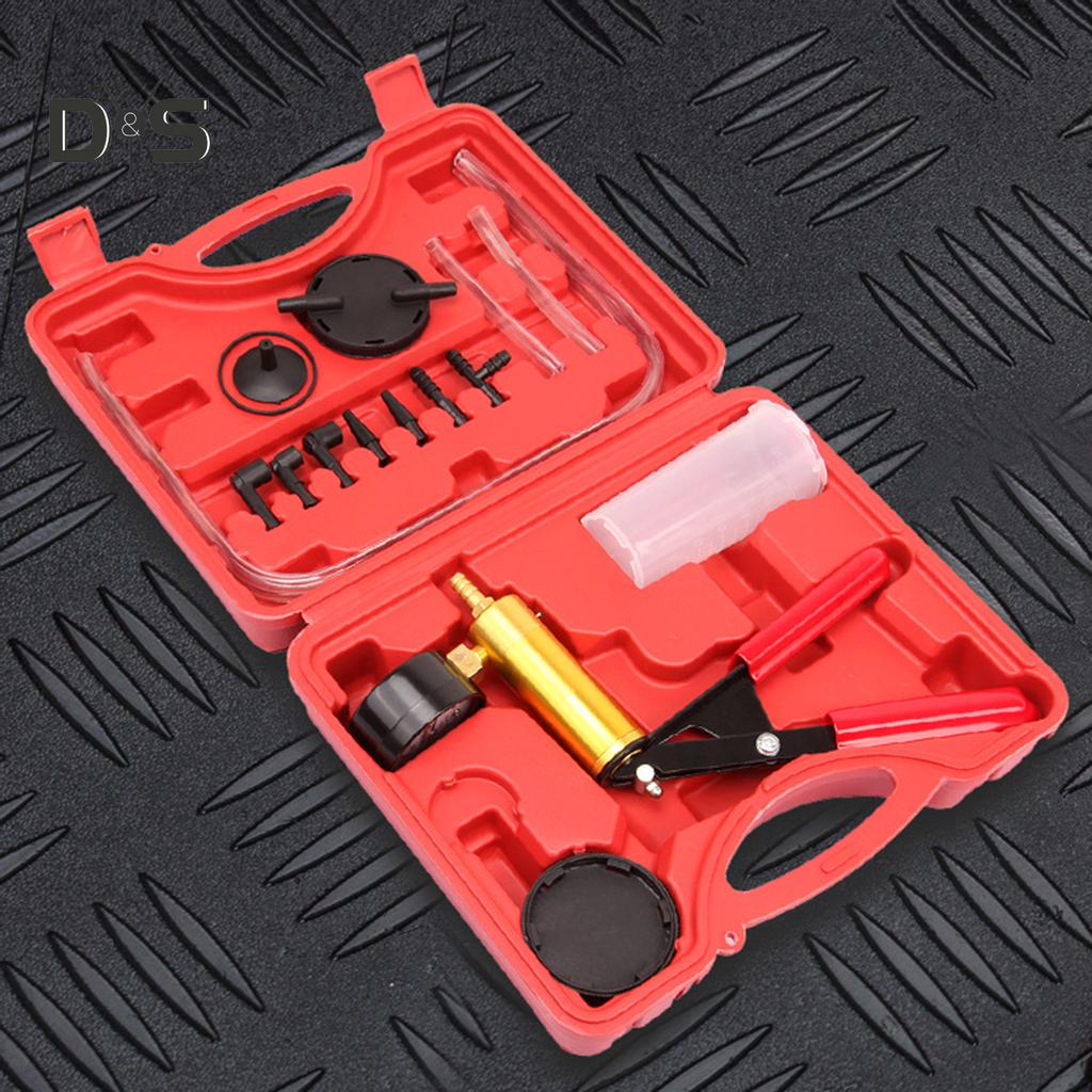 11Pcs Hand-Operating Vacuum Pump Brake Bleeder Machine Bleeding Tester Tool Set